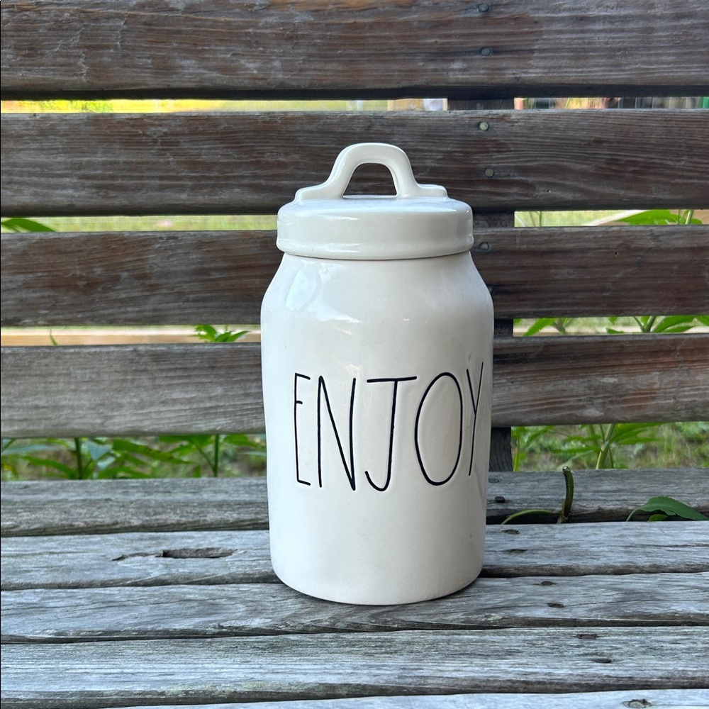 Rae Dunn White 'Enjoy' Canister